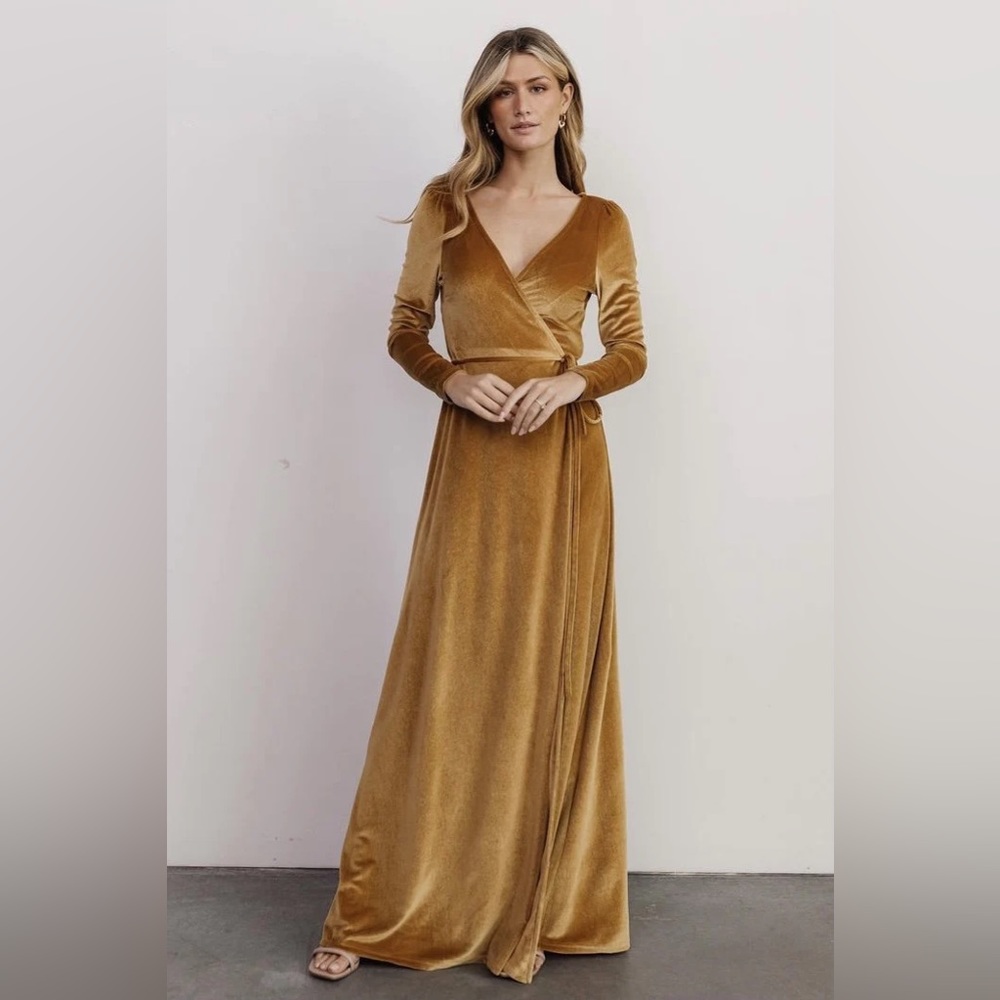 Baltic Born Gold velvet Bridesmaid dress